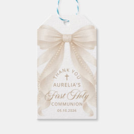 First Holy Communion Pearls Bow Gift Tags Geschenkanhänger