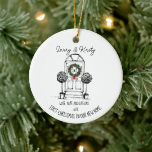 First Home names editable messages Christmas Ornam Keramik Ornament