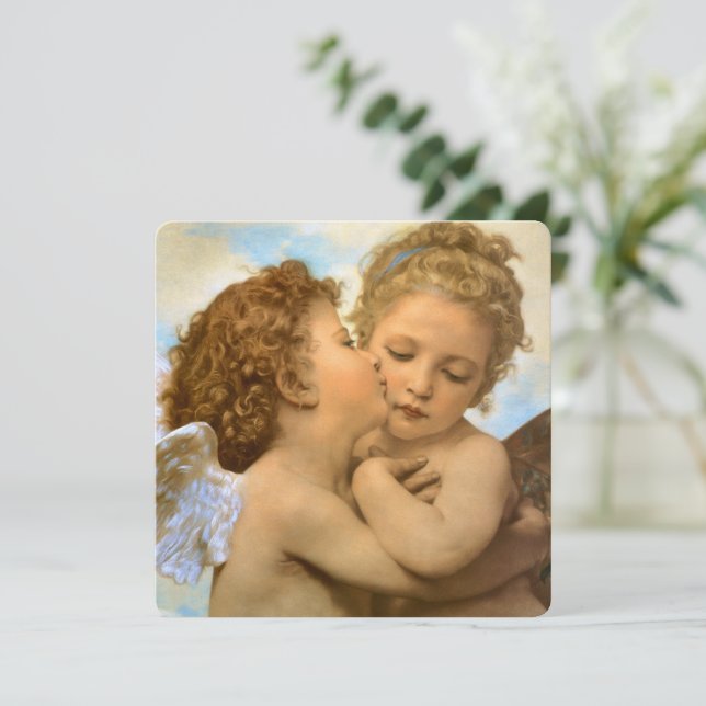 First Kiss (Engeldetails) von Bouguereau (Stehend Vorderseite)