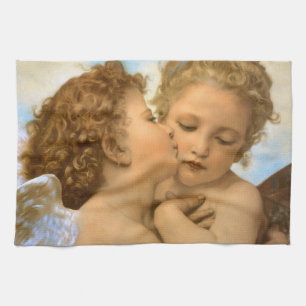 First Kiss (Engeldetails) von Bouguereau Geschirrtuch