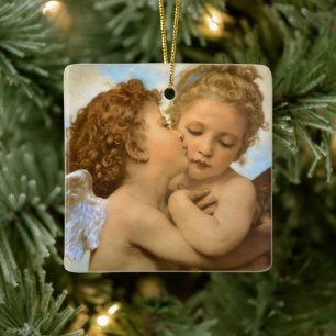 First Kiss (Engeldetails) von Bouguereau Keramikornament