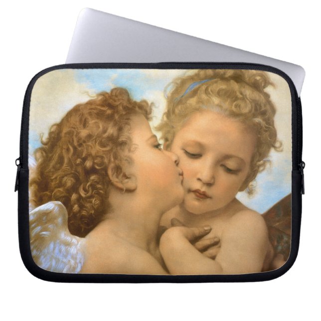 First Kiss (Engeldetails) von Bouguereau Laptopschutzhülle (Vorderseite)