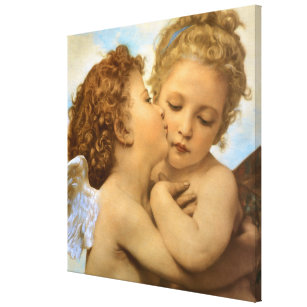 First Kiss (Engeldetails) von Bouguereau Leinwanddruck