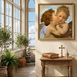 First Kiss (Engeldetails) von Bouguereau Poster