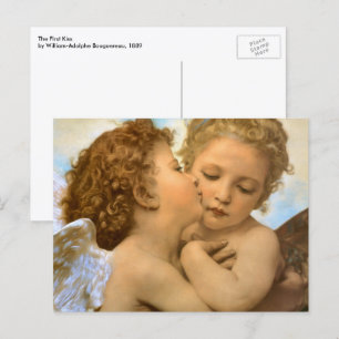 First Kiss (Engeldetails) von Bouguereau Postkarte