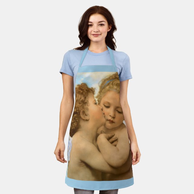First Kiss (Engeldetails) von Bouguereau Schürze (Getragen)