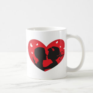 First Kiss Red Heart Tasse