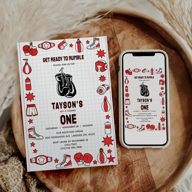 First Knockout Boxing 1st Birthday – Fun Kids Part Einladung (First Knockout Boxing 1st Birthday – Fun Kids Part Invitation
)