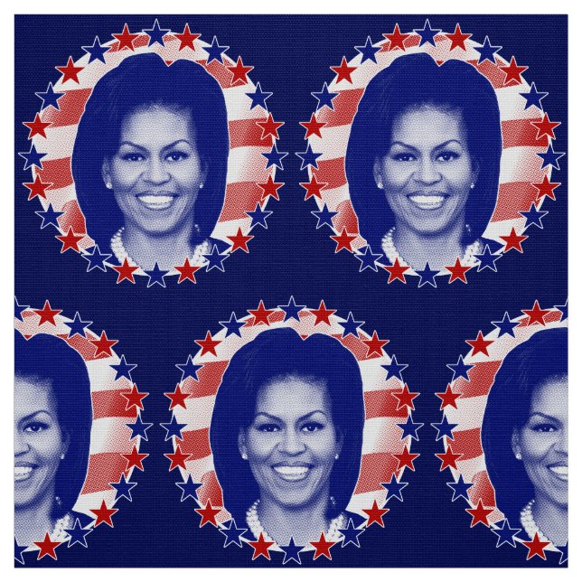 First Lady Michelle Obama US Flagge Stoff (Muster)