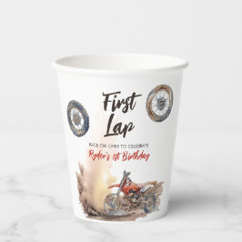 First Lap Little Racer 1st Birthday Pappbecher