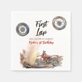 First Lap Little Racer 1st Birthday Serviette