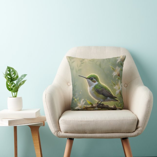 First Light Kin Hummingbird Throw Pillow Kissen (Stuhl )