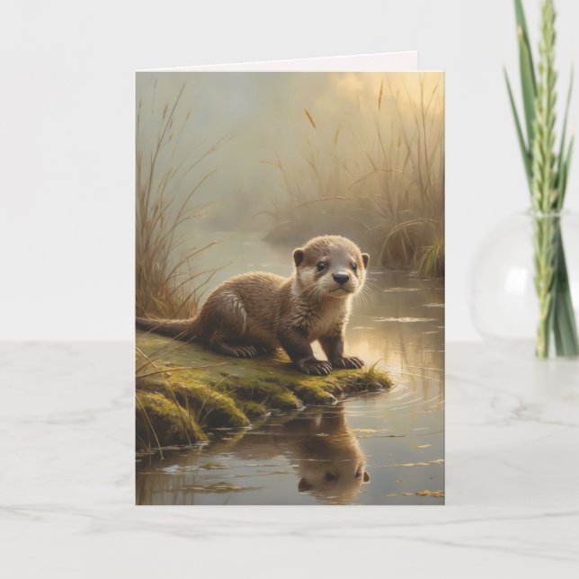 First Light Kin Otter Greeting Card Karte (Vorderseite)
