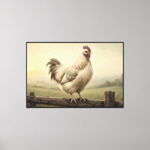 First Light Rooster Farmhouse Leinwand