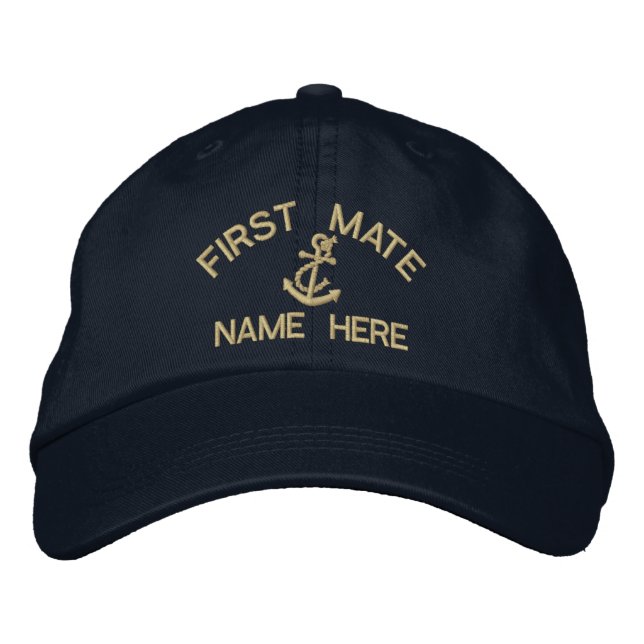 First Mate - anpassbar Bestickte Baseballkappe (Vorderseite)
