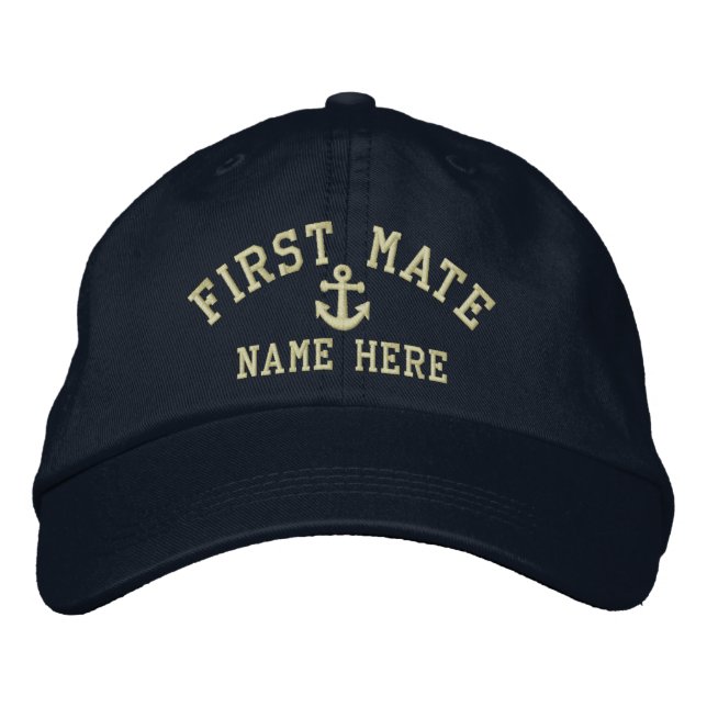 First Mate - anpassbar Bestickte Baseballkappe (Vorderseite)