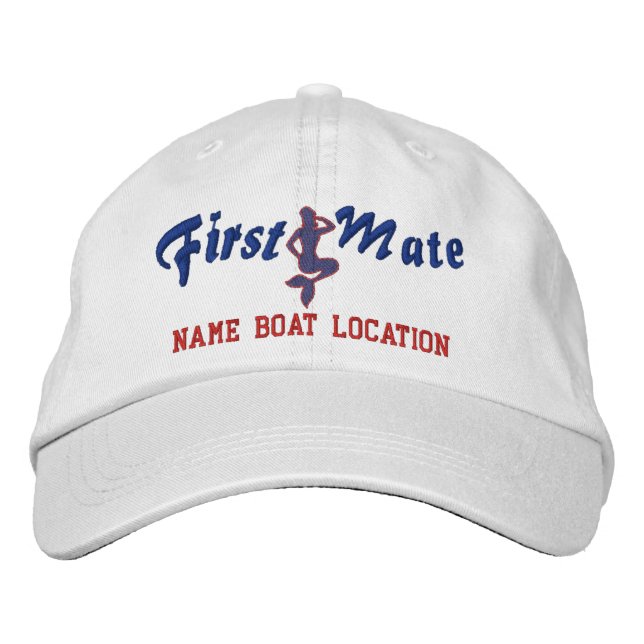 First Mate Mermaid Cap Personalize es! Bestickte Baseballkappe (Vorderseite)