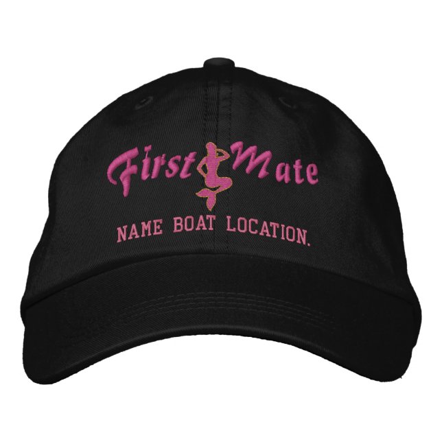 First Mate Mermaid Cap Personalize es! Bestickte Kappe (Vorderseite)