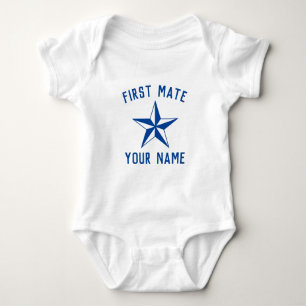 First Mate nautical star Marine Blau-Weiße Kinder Baby Strampler
