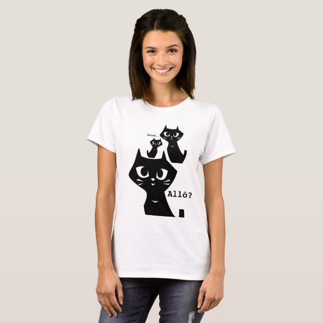First Meet Lucky Black Cats Family T-Shirt (Vorne ganz)
