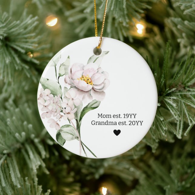 First Mom Established Grandma Christmas Tree Keramik Ornament (Baum)