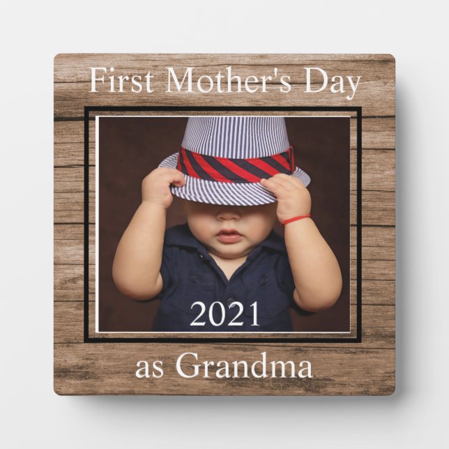 First Mother Day Oma Custom Foto Plaque Fotoplatte (Vorderseite)