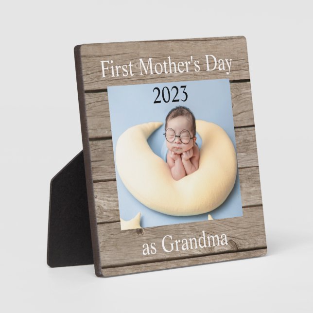 First Mother Day Oma Custom Foto Plaque Fotoplatte (Vorderseite)