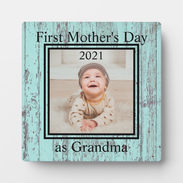 First Mother Day Oma Custom Foto Plaque Fotoplatte (Vorderseite)