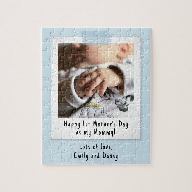 First Mother Day Snapshot Style Foto Jigsaw Puzzle (Vertikal)