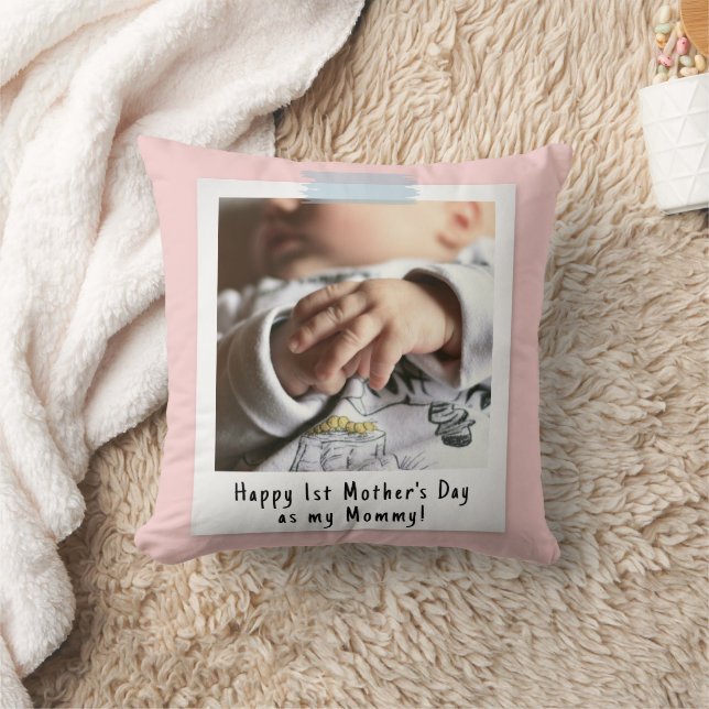 First Mother Day Snapshot Style Foto Keepake Kissen (Decke)