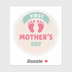 First Mother Day Sticker - Junge Mutter Gift - Swe