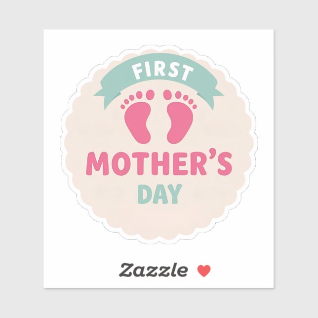First Mother Day Sticker - Junge Mutter Gift - Swe (Blatt)