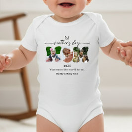 First Mother's Day 3 Mom Cutout Photos Collage   Baby Strampler