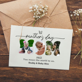 First Mother's Day 3 Photos Collage Mom cut out Postkarte