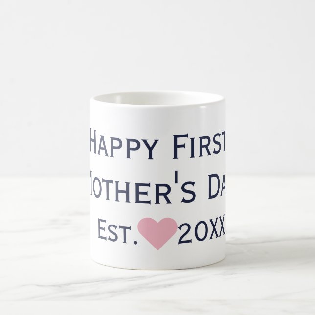 First Mother's Day Navy & Pink Tasse (Mittel)