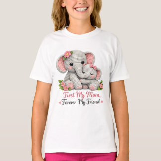 First My Mom Elephant design _ Mothers Day Gift T-Shirt