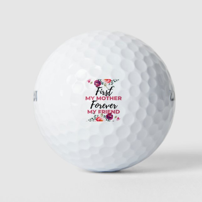 First My Mother Forever My Friend black Golfball (Vorderseite)