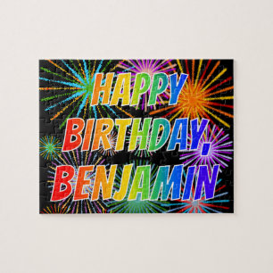 First Name "BENJAMIN", Fun "HAPPY BIRTHDAY" Puzzle