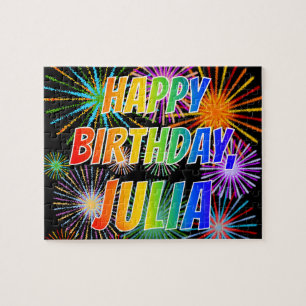 First Name "JULIA", Fun "HAPPY BIRTHDAY" Puzzle