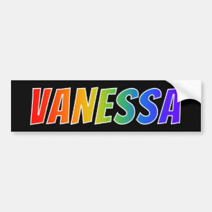 First Name "VANESSA": Fun Rainbow Coloring Autoaufkleber