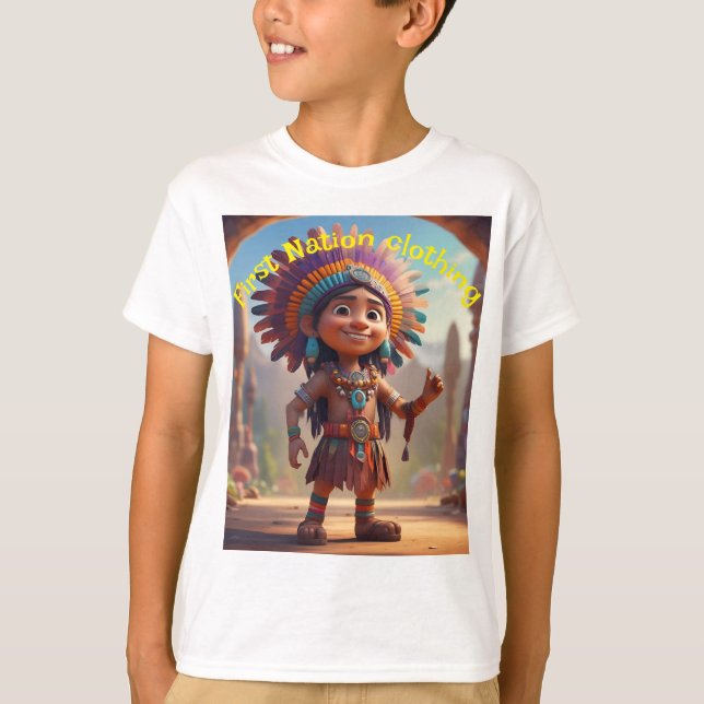 First-Nation-Kleidung Kinder indisch T-Shirt (Vorderseite)