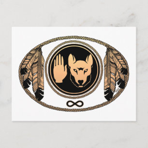 First Nations Cards Wolf Native Art Cards Metis Postkarte