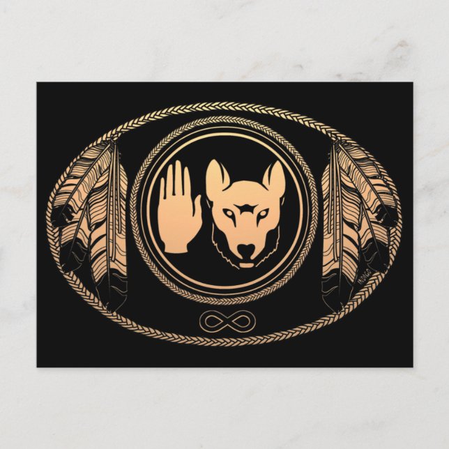 First Nations Cards Wolf Native Art Cards Metis Postkarte (Vorderseite)