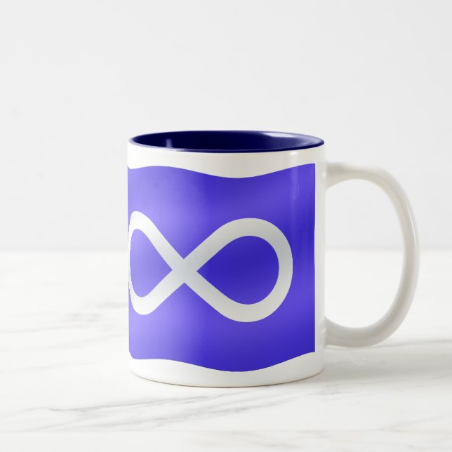 First Nations Geschenke Metis Flag Kaffee Cup Tass Zweifarbige Tasse (Rechts)