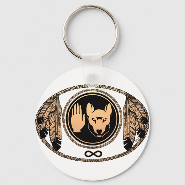 First Nations Schlüsselanhänger Wolf Native Art Me (Vorderseite)