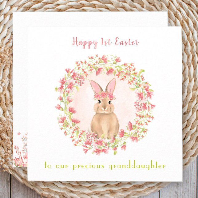 First Oaster Pink Bunny Girl Grandtochter Karte (First Easter Pink Bunny Girl Granddaughter Card)