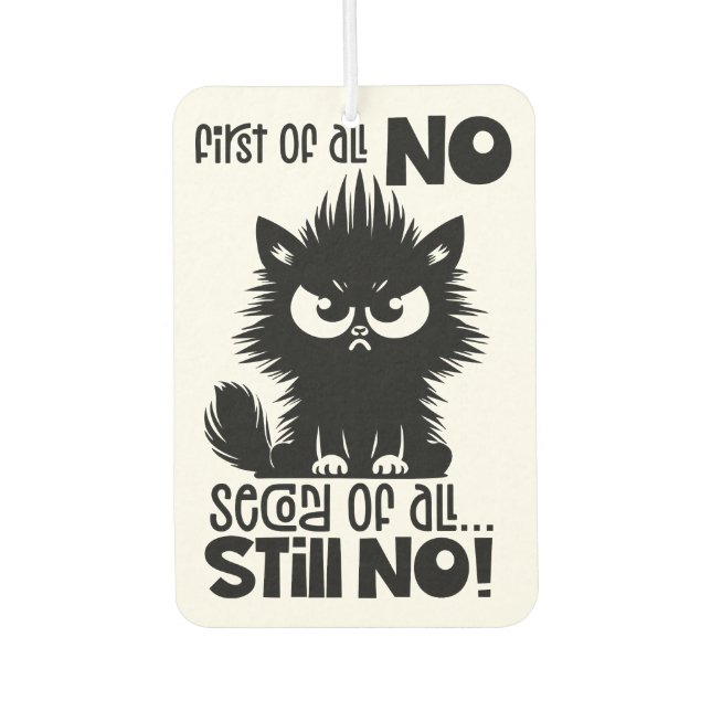 First Of All, No Funny Cat Lover Gift  Autolufterfrischer (Vorderseite)