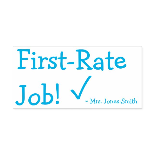 "First Rate Job!" + Name des benutzerdefinierten L Permastempel (Design)