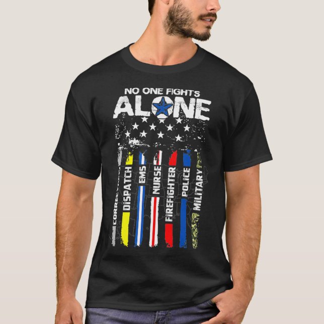 First Responder American Thin Line Police Fire T-Shirt (Vorderseite)