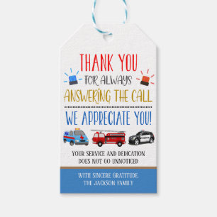 First Responder Appreciation Gift Tag Geschenkanhänger